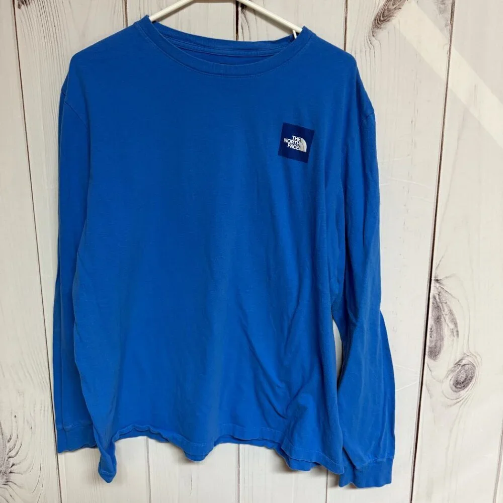 The North Face Long Sleeve Box Logo Tee‎ XL Blue GUC